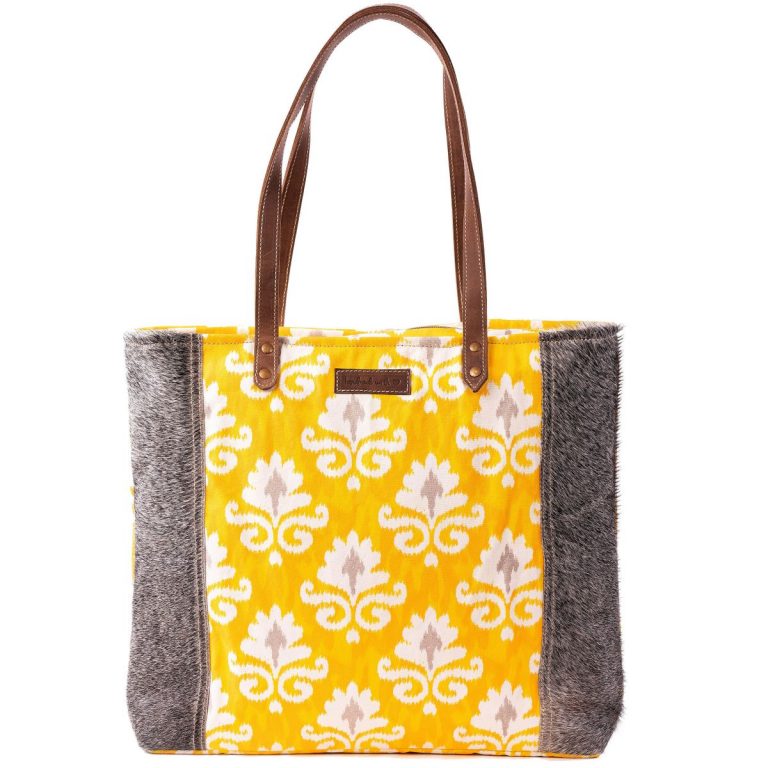 Buy Lustrio Tote Bag Online in USA- Yellow Tote Bag- Sixtease Bags