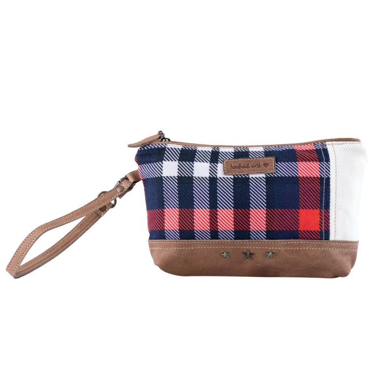 Buy Star Checks Pouch Online-Handmade Bags in USA - Sixtease Bags