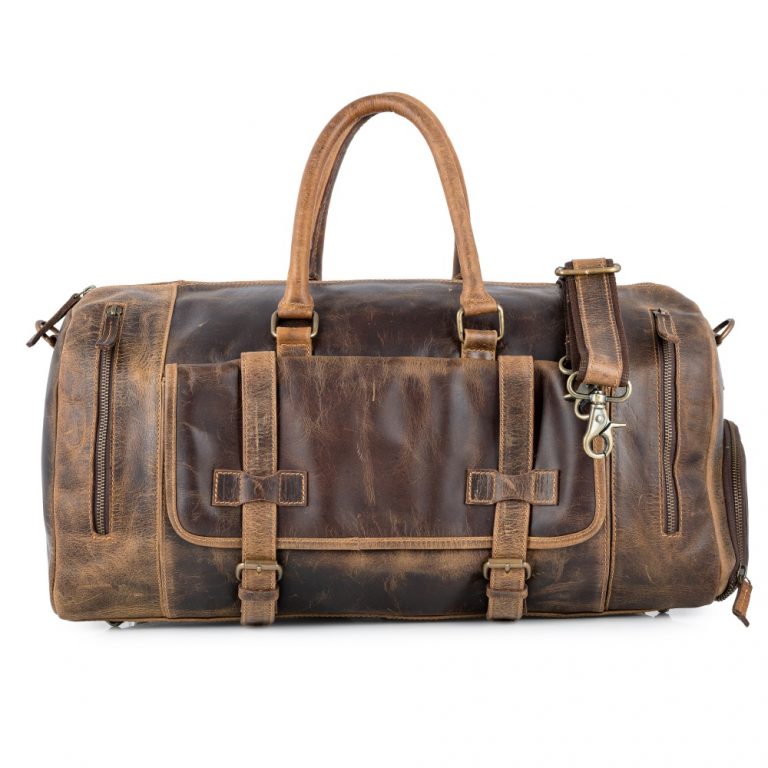 Buy Shelta Brown Leather Bag Online-Duffle Bags in USA - Sixtease Bags