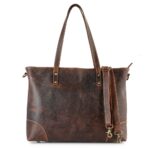 Buy Tahiti Leather Tote Bag Online in USA-Brown Bag-Sixtease Bags